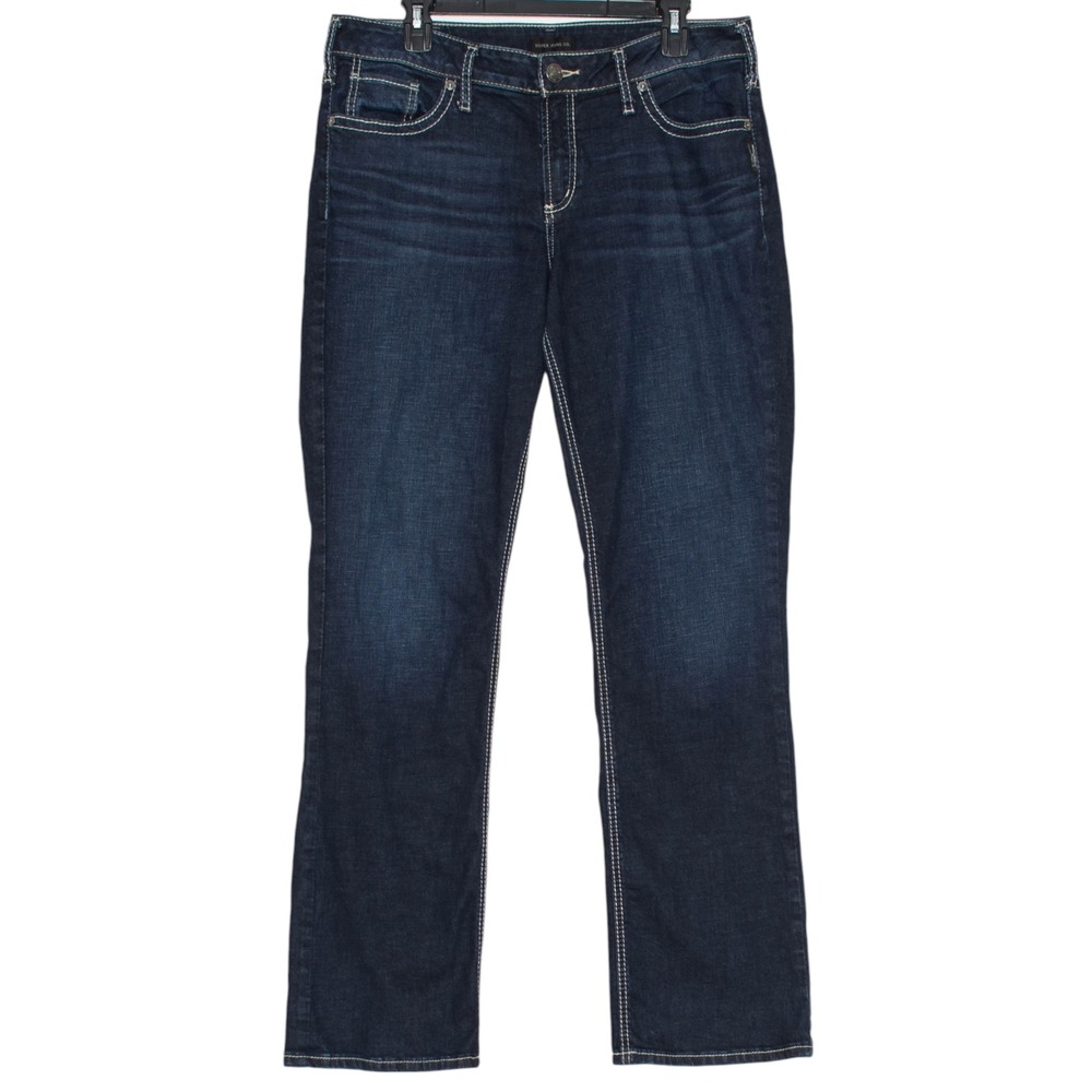 Silver Jeans Suki Slim Boot Cut Dark Wash Western Country Minimalist Blue 34x33